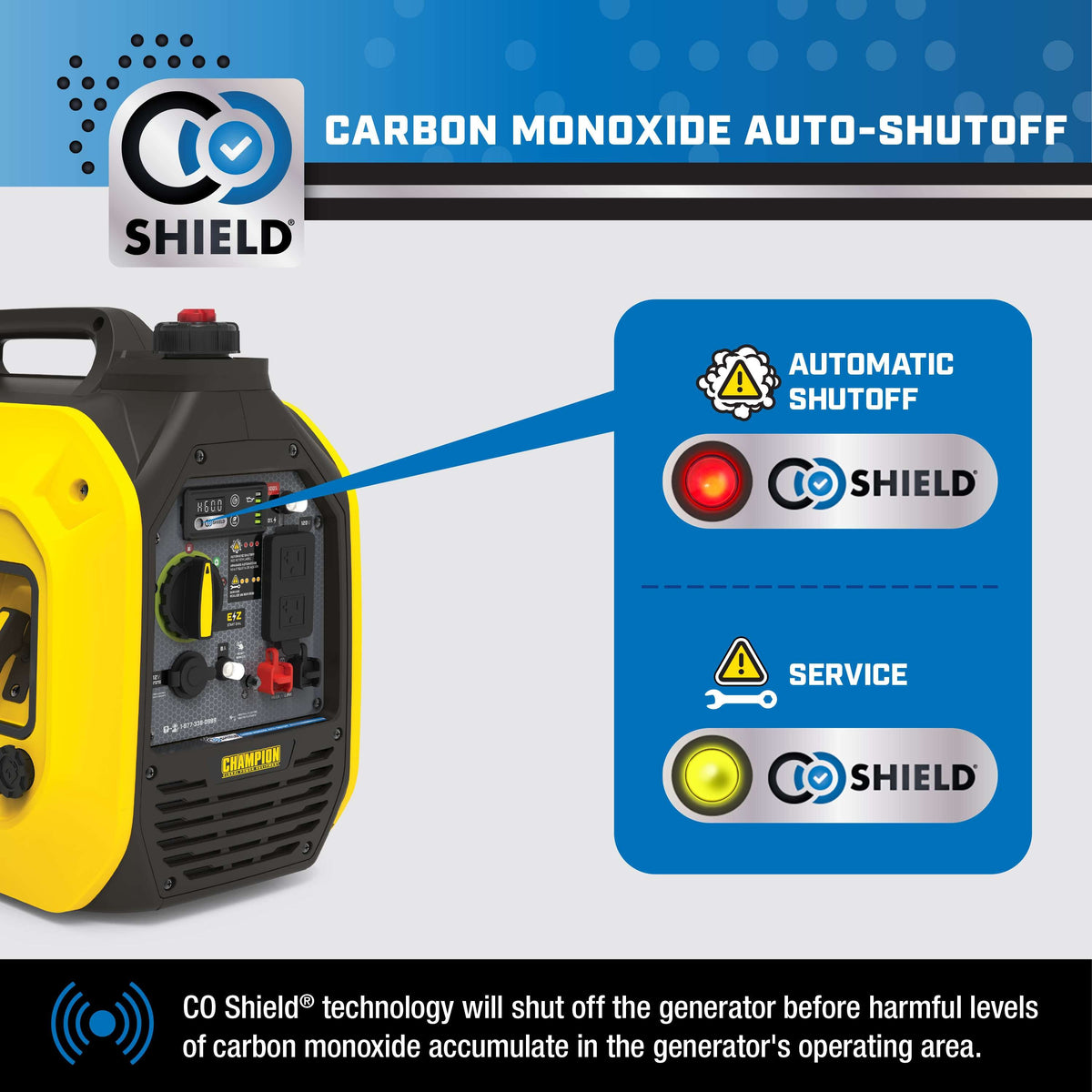 Champion 201323 1850W/2500W Generator Inverter Dual Fuel Gas Propane with CO Shield New