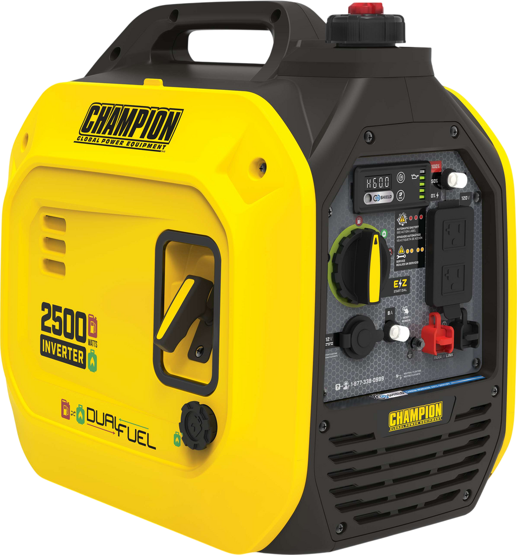 Champion 201323 1850W/2500W Generator Inverter Dual Fuel Gas Propane with CO Shield New