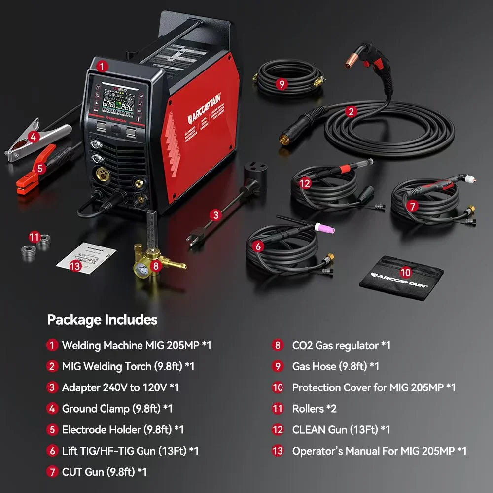 Arccaptain MIG205MP MIG Welder Plasma Cutter Combo with App Control 120V/240V New
