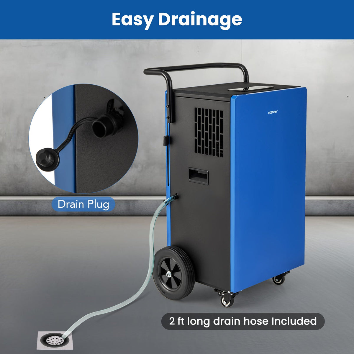 Costway 215 Pints 8000 Sq.Ft Commercial Dehumidifier 24H Timer 41258697 New