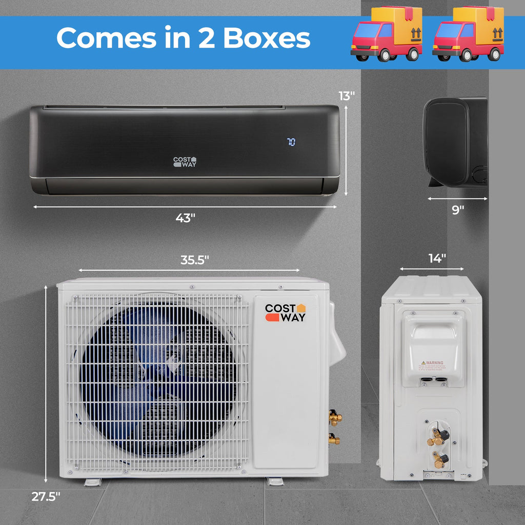 Costway Mini Split AC and Heater 24000 BTU 21 SEER2 Wi-Fi Enabled Energy Star Certified 32796185 New