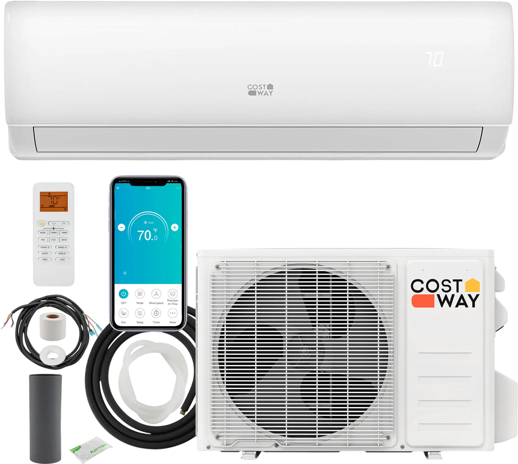 Costway EchoCool 23000 BTU 208/230V Mini Split Air Conditioner Heater Pump System 594216783 New
