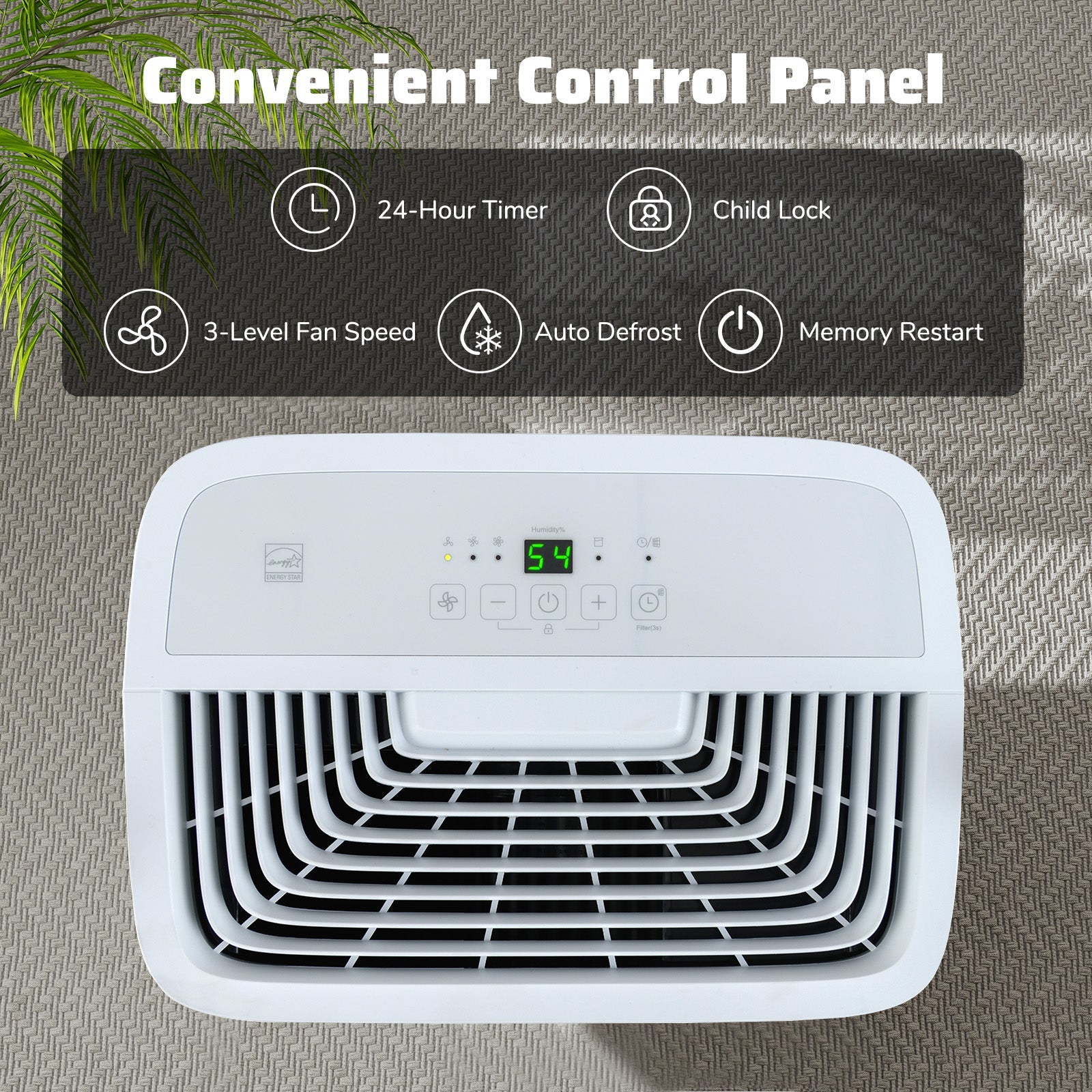 Costway 65 Pint Dehumidifier w/ 24H Timer LED Display 193628475 New