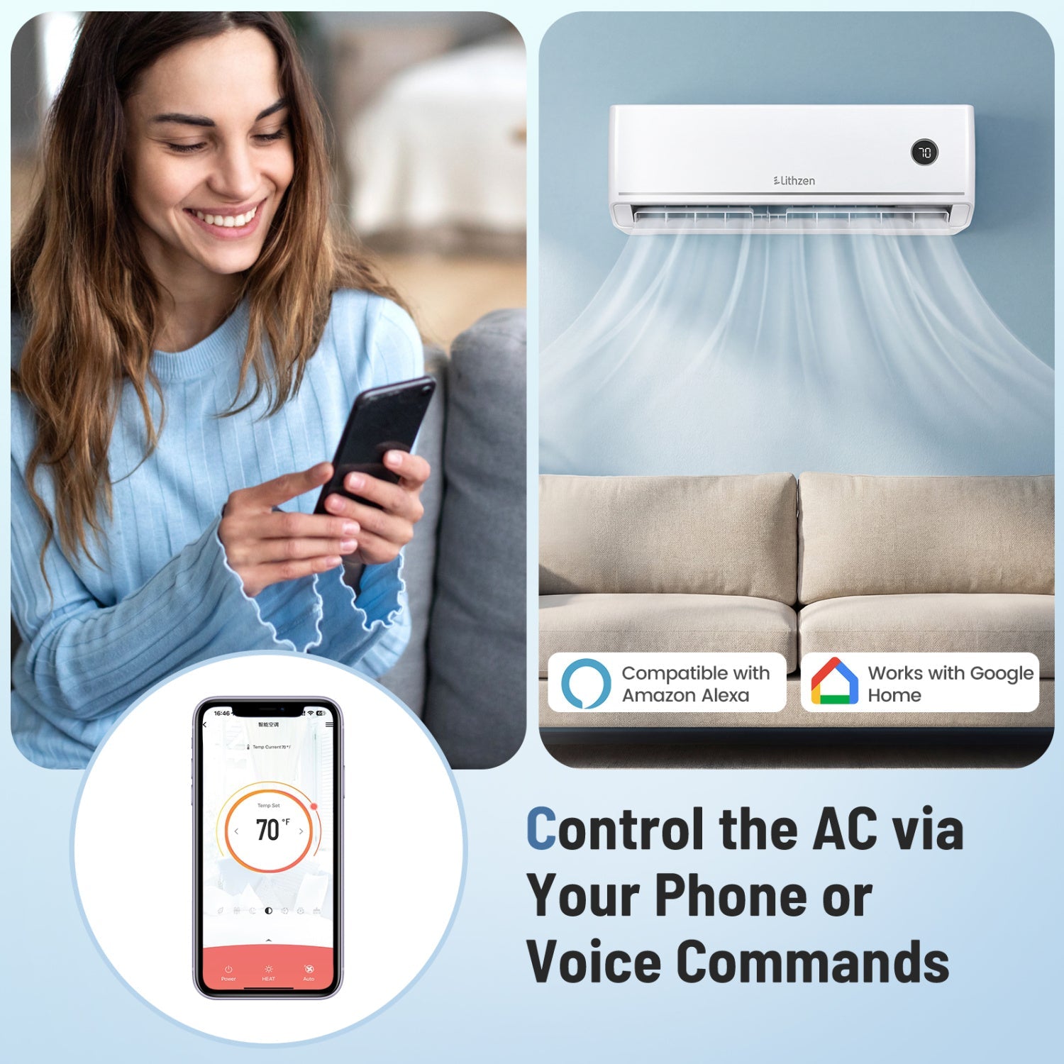 Costway 24000 BTU 18.1 SEER2 208/230V Mini Split Air Conditioner Alexa 30793763 New