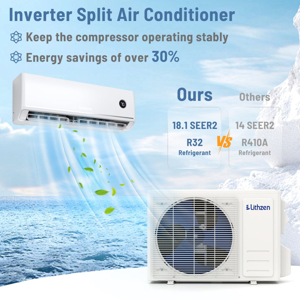 Costway 24000 BTU 18.1 SEER2 208/230V Mini Split Air Conditioner Alexa 30793763 New