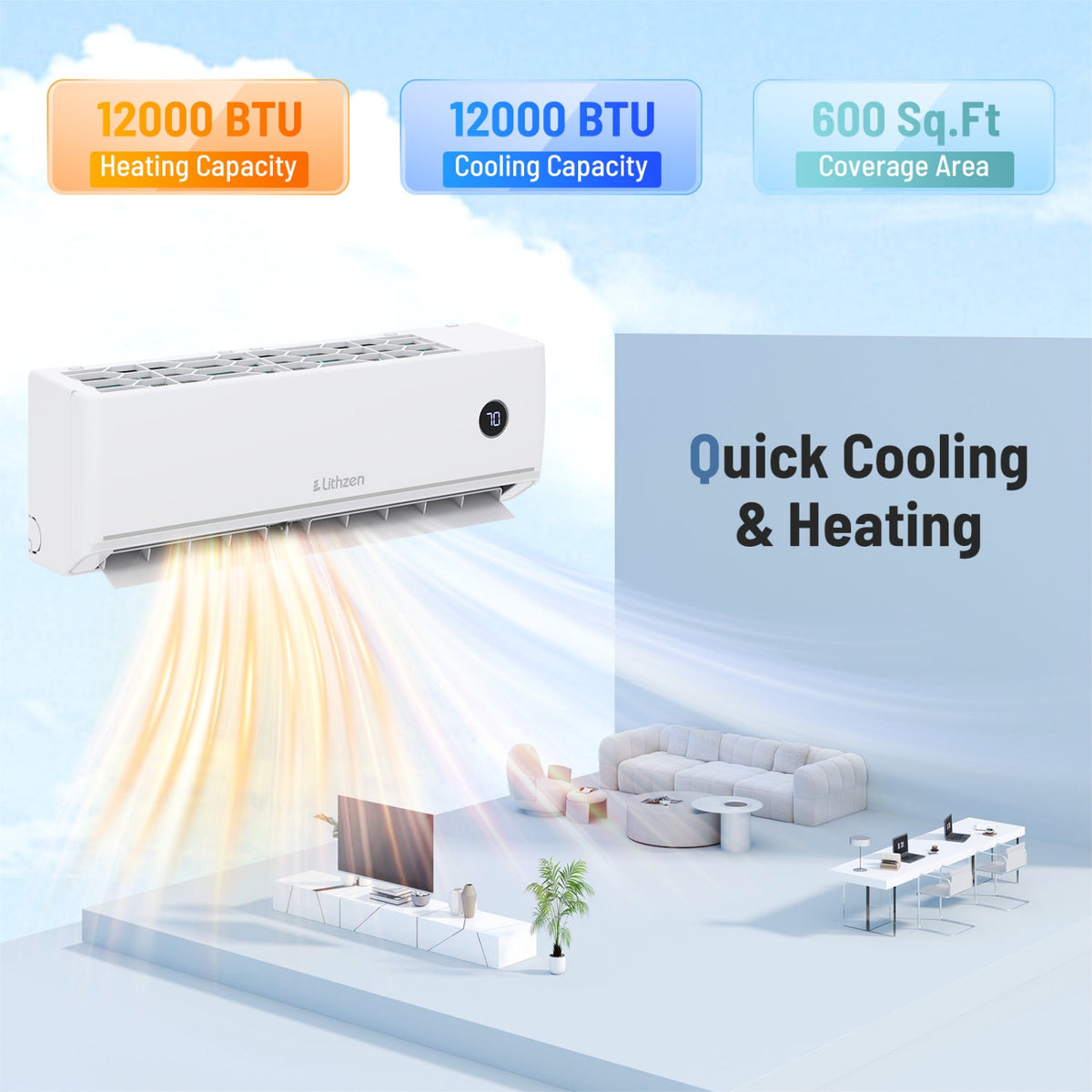 Costway 24000 BTU 18.1 SEER2 208/230V Mini Split Air Conditioner Alexa 30793763 New