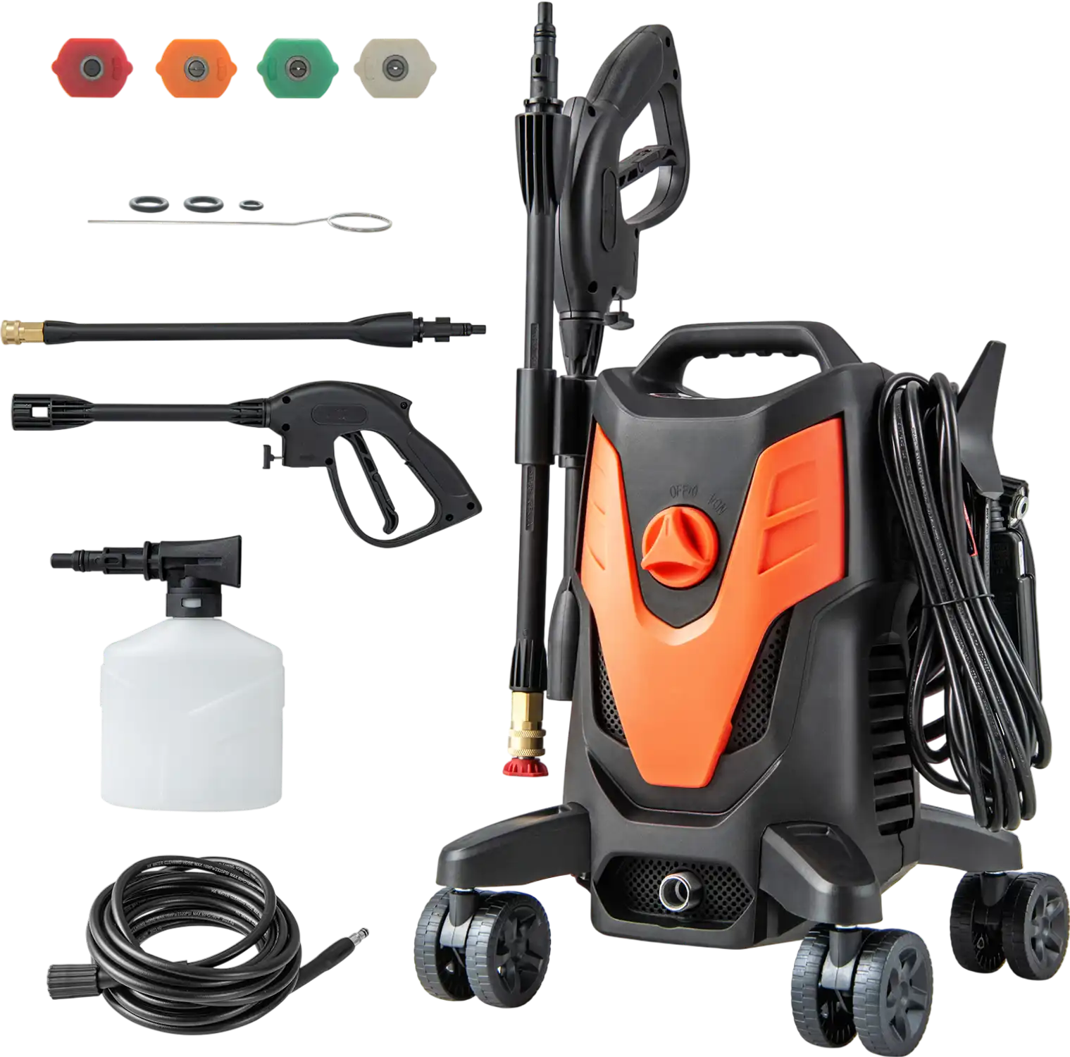 Costway 2400 PSI 1.7 GPM Electric Pressure Washer 4-Wheel 34612987 New