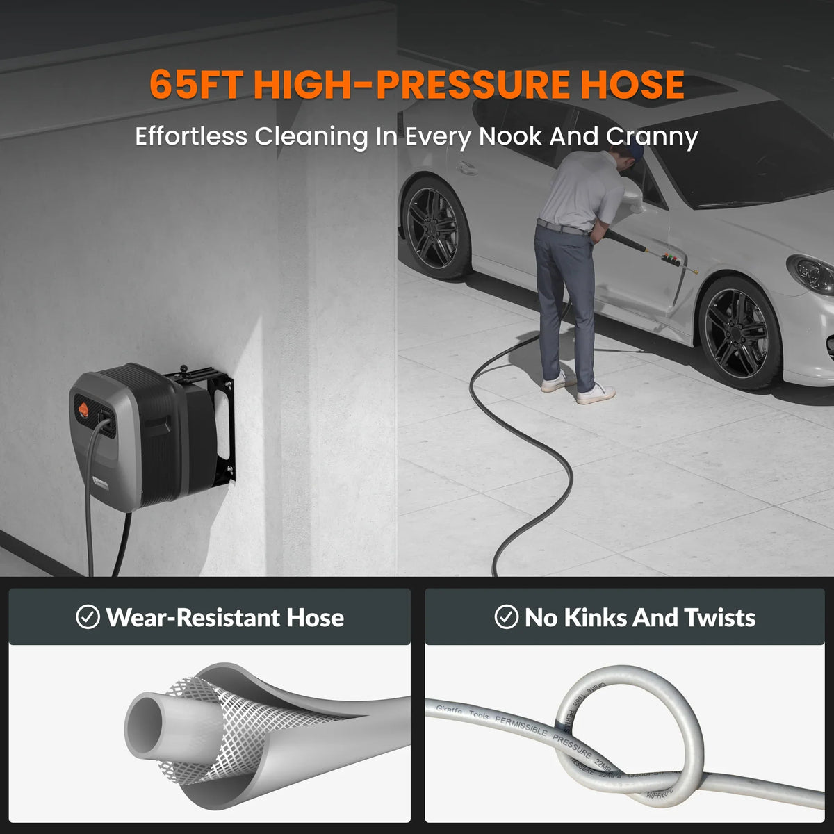 Giraffe Tools Grandfalls G20 Retractable Pressure Washer 2.4 GPM 2200 PSI New