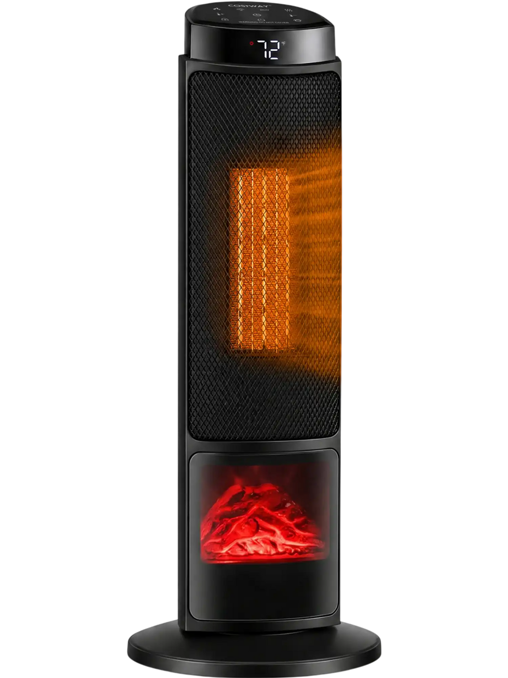 Costway 24" 1500W PTC Ceramic Tower Space Heater w/ 7-Color Flame 62805591 New