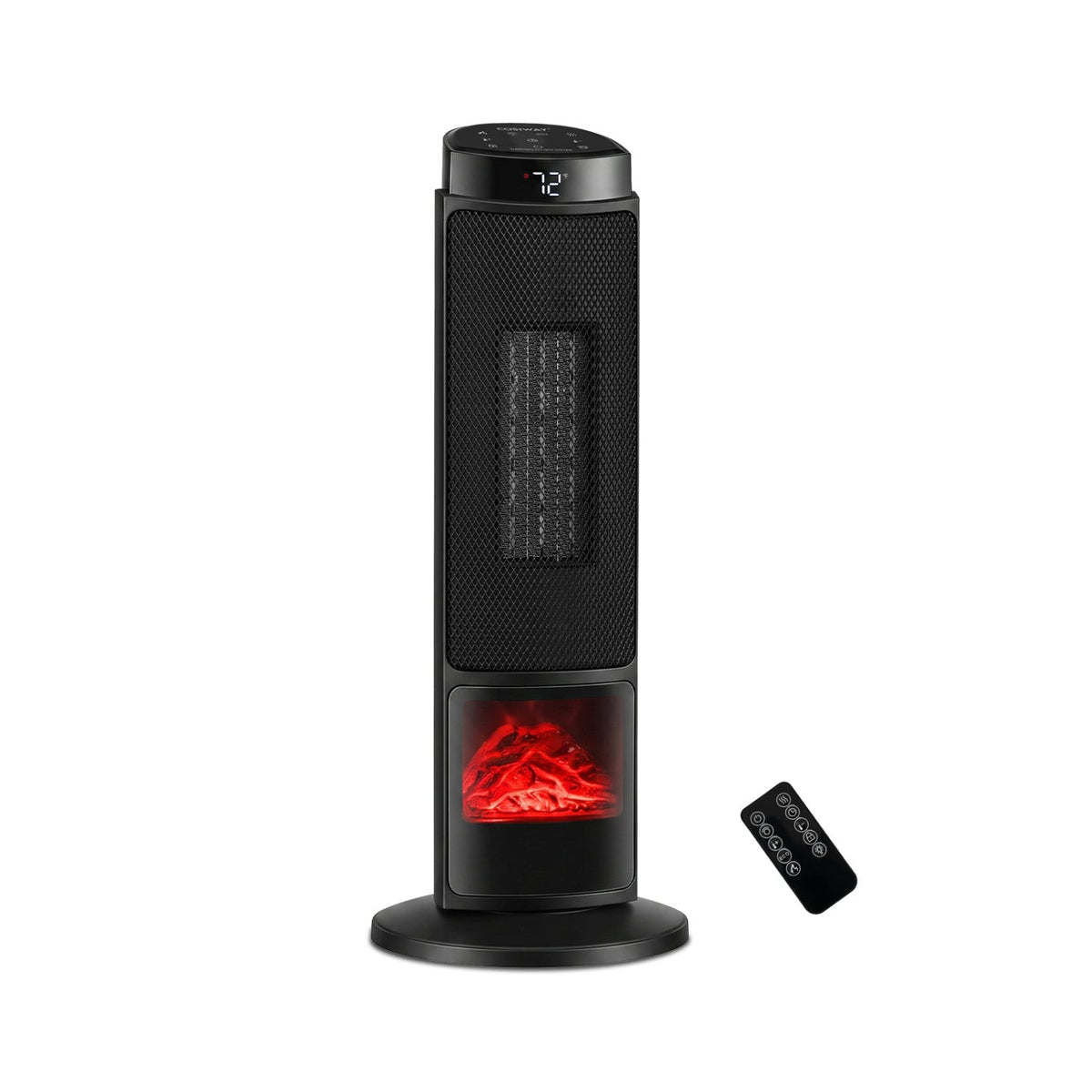 Costway 24" 1500W PTC Ceramic Tower Space Heater w/ 7-Color Flame 62805591 New
