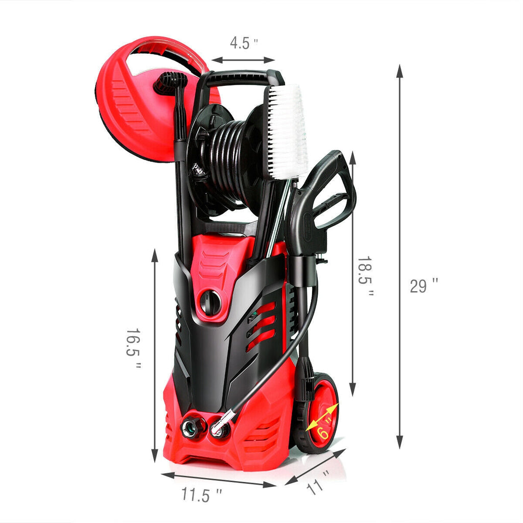 Costway 3000 PSI Electric High Pressure Washer w/ 5 Nozzles & Hose Reel 85169243 New