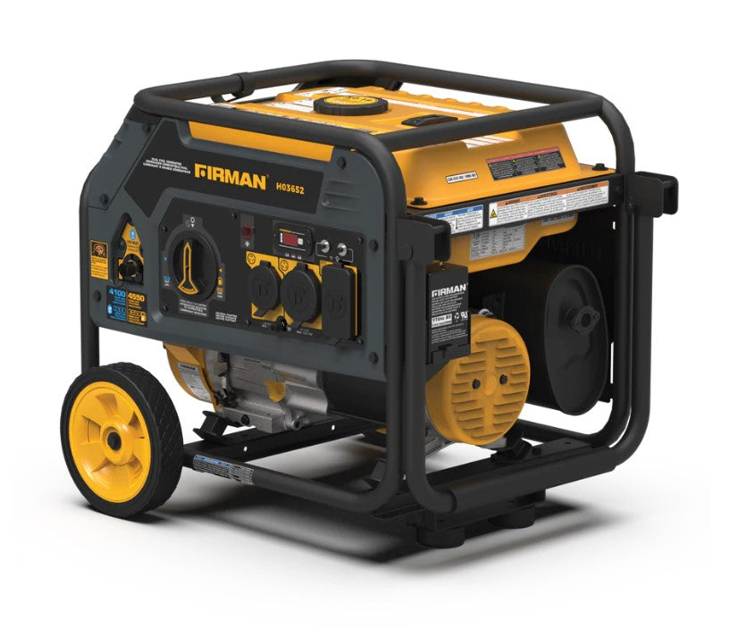 Firman H03652 Portable Generator 3650/4550 Watt 30 Amp 120V Dual Fuel Recoil Start New