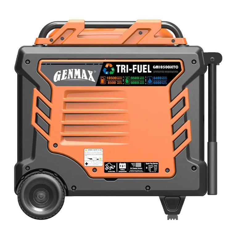 GENMAX GM10500iETC Tri-Fuel Inverter Generator 8500W/10500W 50 Amp Remote Start Scratch and Dent