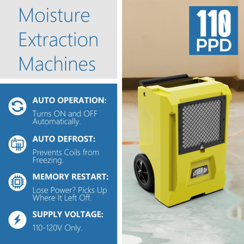 AlorAir Storm DP Smart WiFi Commercial Crawl Space/Basement Dehumidifier 50 Pints with Condensate Pump New