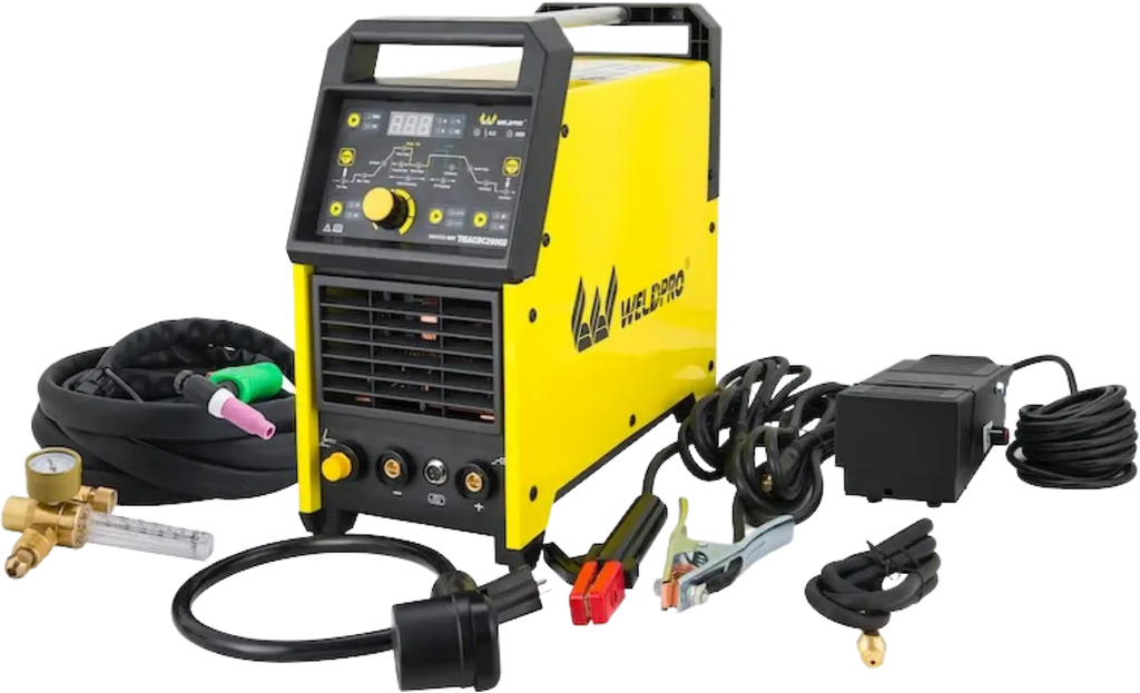 Weldpro TIGACDC200GD Digital TIG/Stick Welder With AC/DC Standard Euro Torch 200 Amp High-Frequency Pulse L12000 New