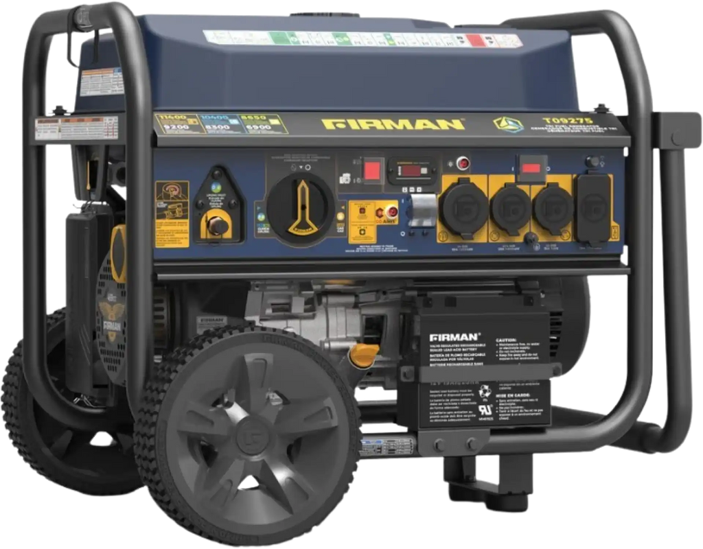 Firman T09275 Tri-Fuel Generator 9200W/11400W 120V/240V 50 Amp Electric Start With CO Alert New