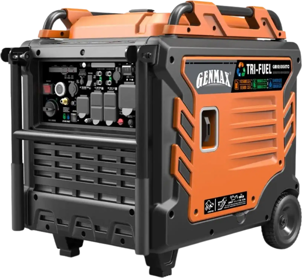 GENMAX GM10500iETC Tri-Fuel Inverter Generator 8500W/10500W 50 Amp Remote Start Scratch and Dent