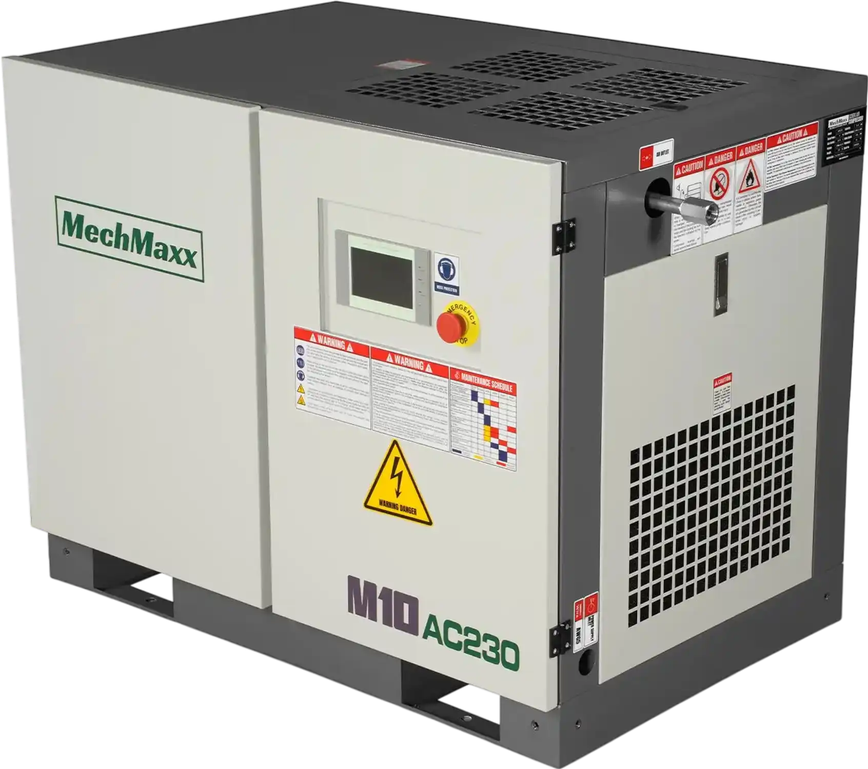 MechMaxx M10AC230 Air Compressor 10HP Rotary Screw 32 CFM 116 PSI 230V 3-Phase Industrial-Grade New