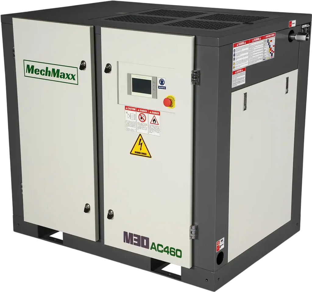 MechMaxx M30AC460 Air Compressor 30HP Rotary Screw 106 CFM 116 PSI 460V 3-Phase Industrial-Grade New