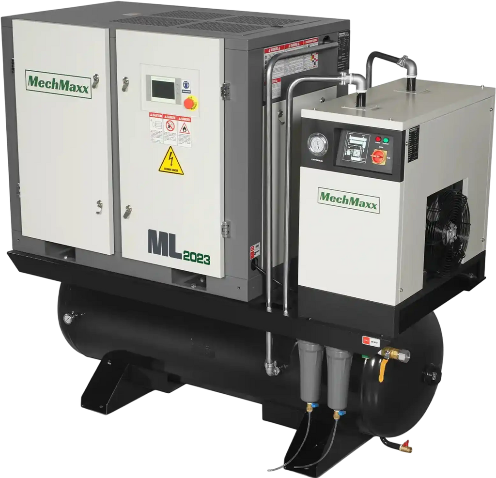 MechMaxx ML20 Air Compressor 20HP Combined Rotary Screw with Dryer 105-Gal ASME Tank 78 CFM 116 PSI 230V 3-Phase Industrial Grade New