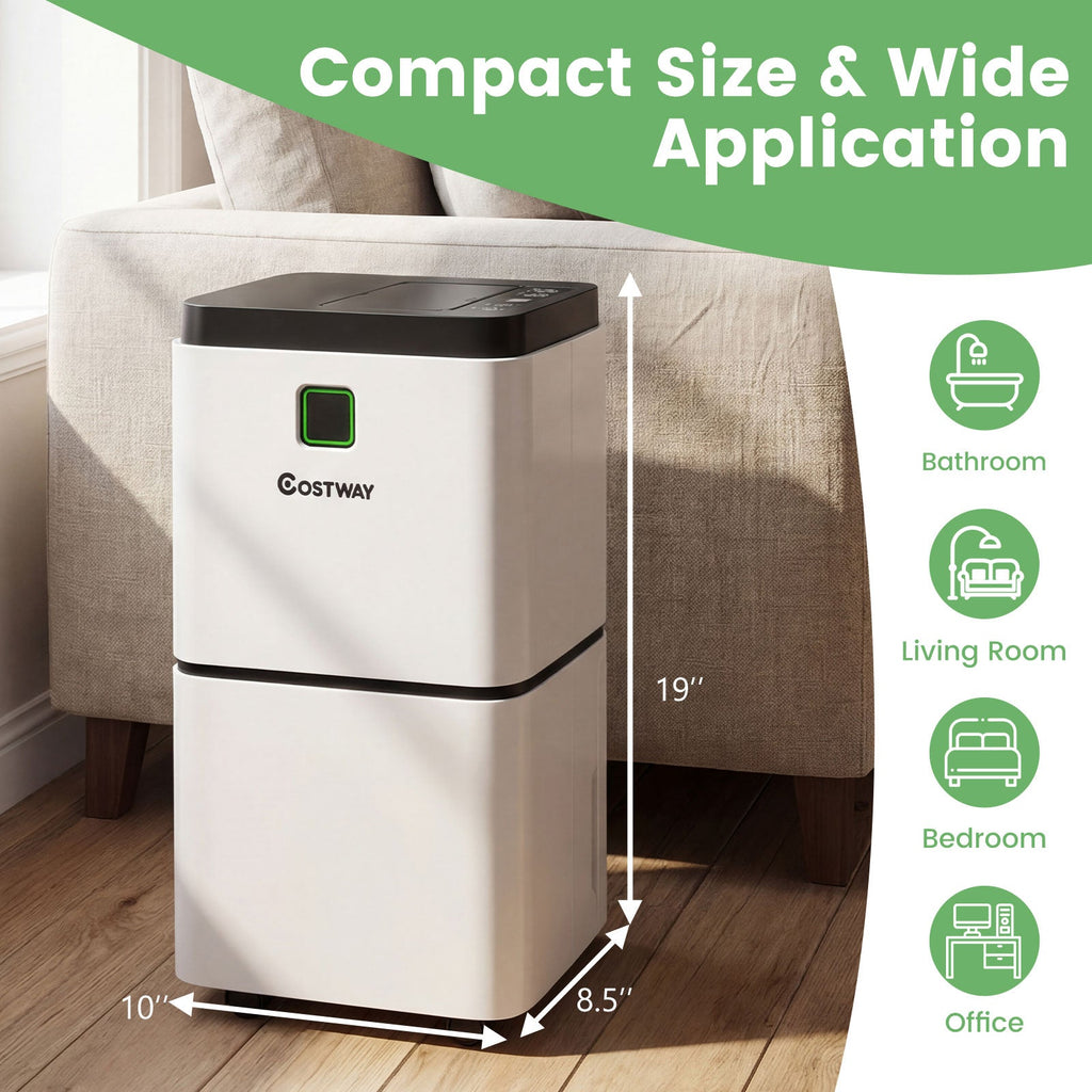 Costway 30 Pint 1500 Sq. Ft. Dehumidifier Medium to Large Room w/ Indicator 71983024 New