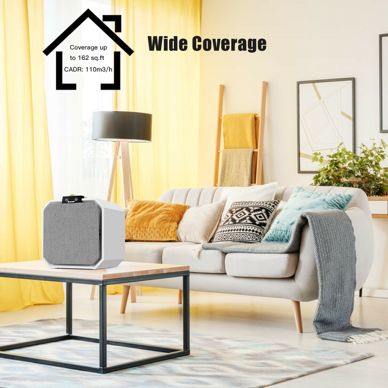 Costway Desktop HEPA Air Purifier Home Air Cleaner 93850264 New