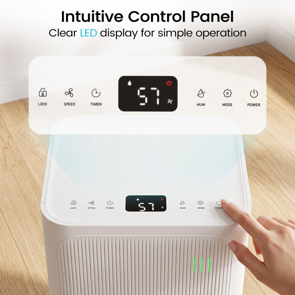 Costway 32 Pint Dehumidifier w/ Drain Hose Intelligent Control 2500 Sq Ft 54913037 New