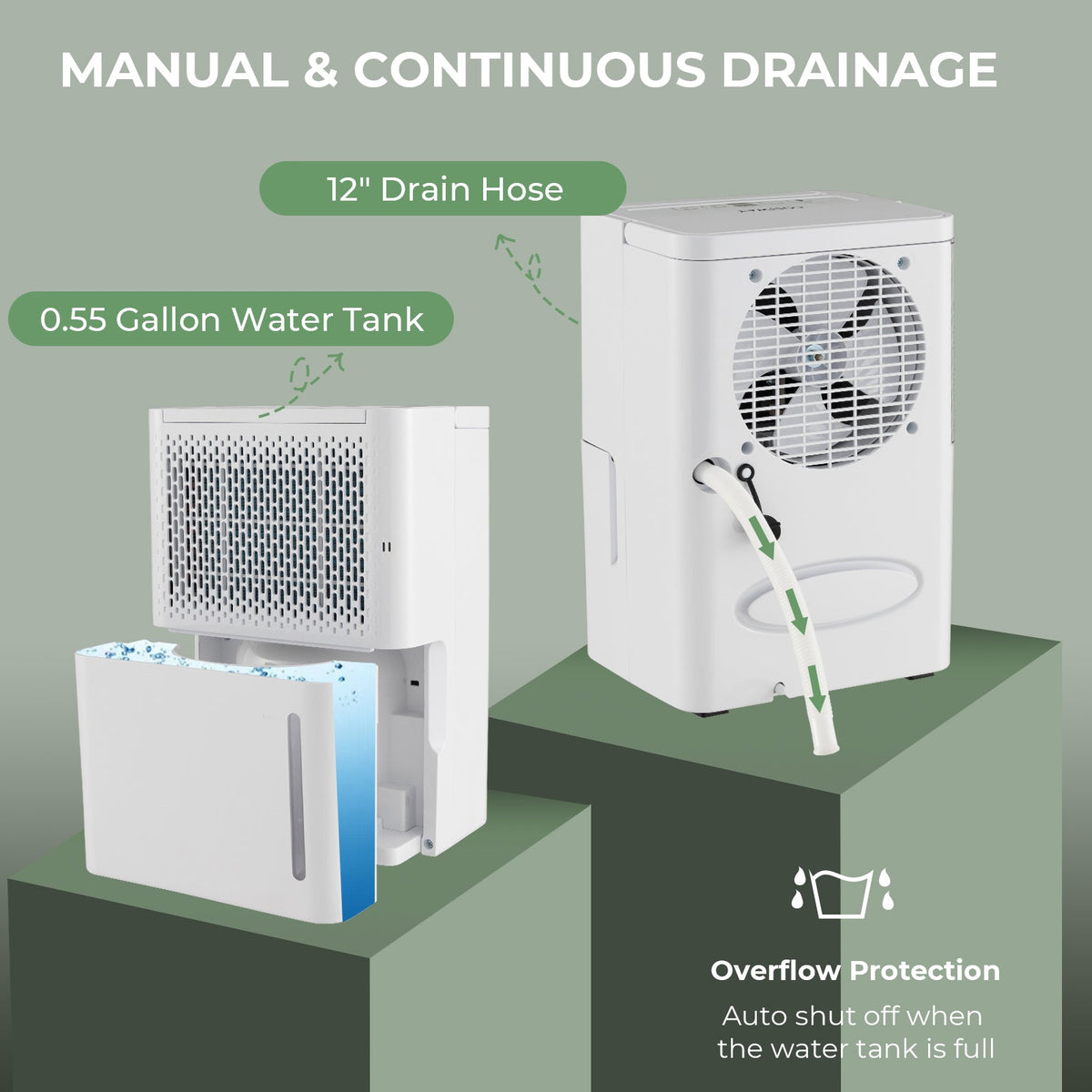 Costway 32 Pint 2000 Sq. Ft Dehumidifier Continuous Drying Auto Mode 92513468 New