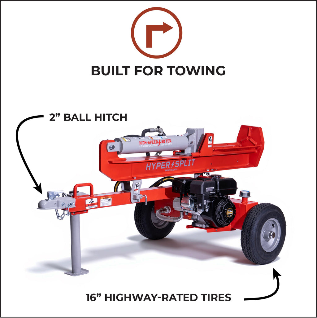 Hyper Split 33-267 Log Splitter 20 Ton Vertical/Horizontal 7 HP Rato 212cc Engine New