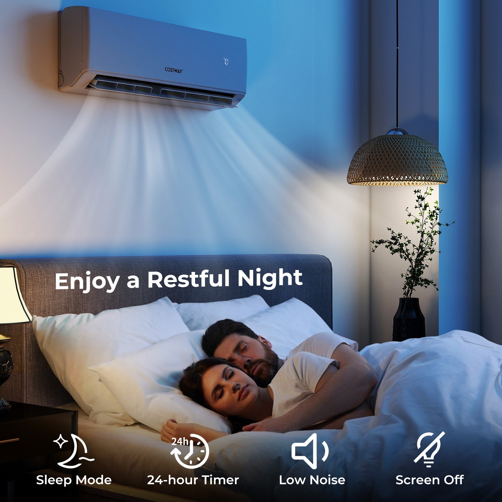 Costway UltrEco 36000 BTU 2 Zone 23 SEER2 Mini Split Air Conditioner Heat Pump WiFi 689472531 New