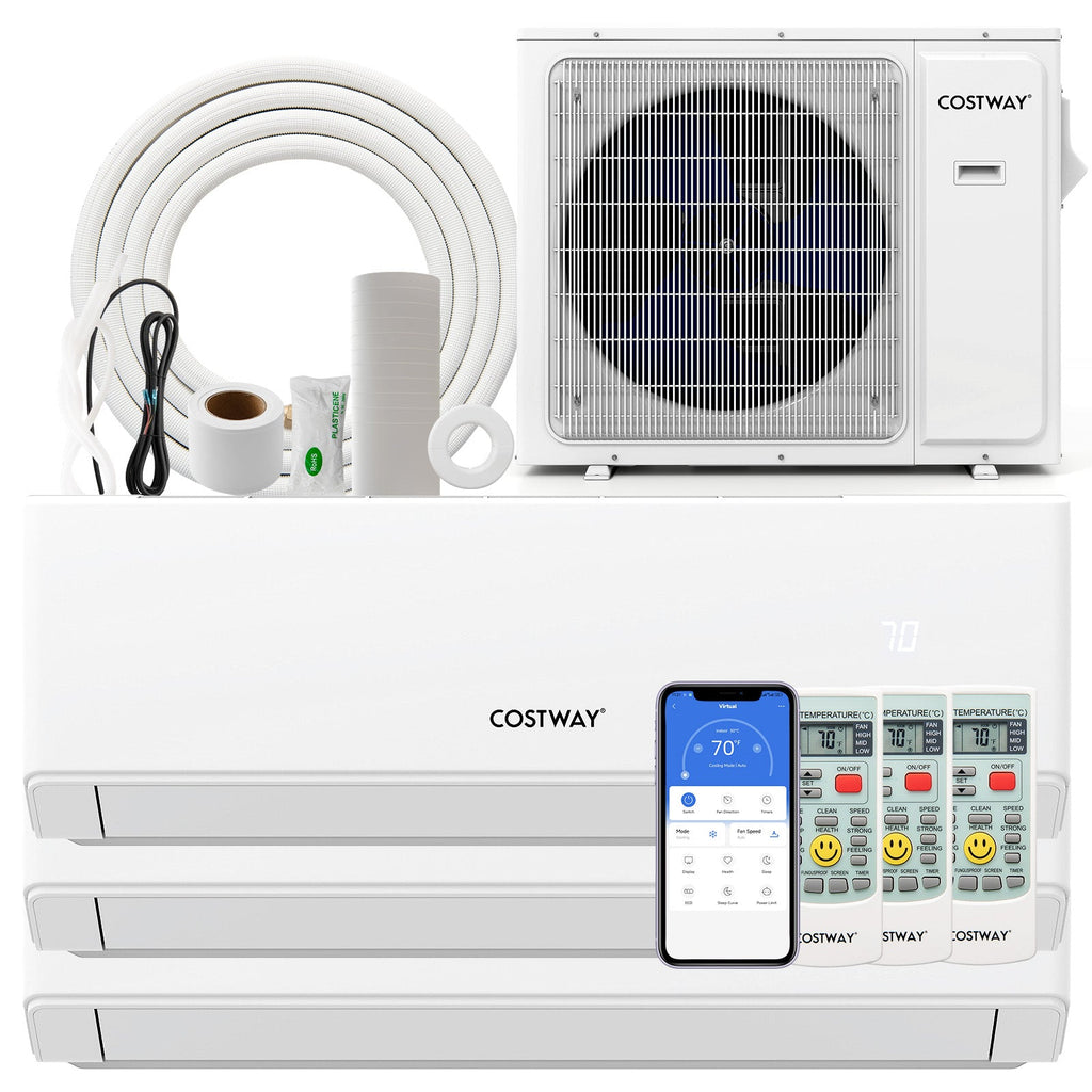 Costway UltrEco 36000 BTU 3 Zone 23 SEER2 Mini Split Air Conditioner Heat Pump WiFi 218739645 New