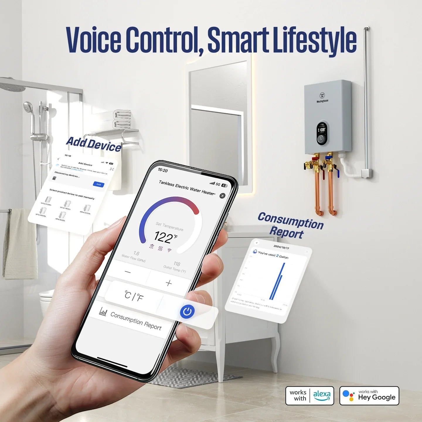 Westinghouse Apolo Tankless Water Heater 11kW with WiFi 2.6 GPM 240V New