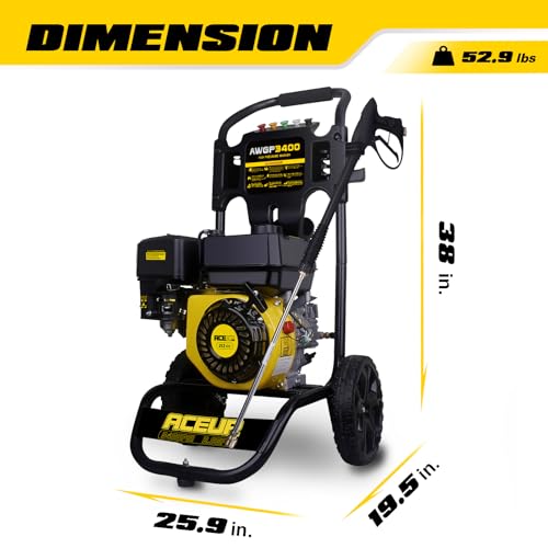 Aceup Energy Gas Pressure Washer 3400 PSI 2.6 GPM 212cc Engine AWPG3400 New