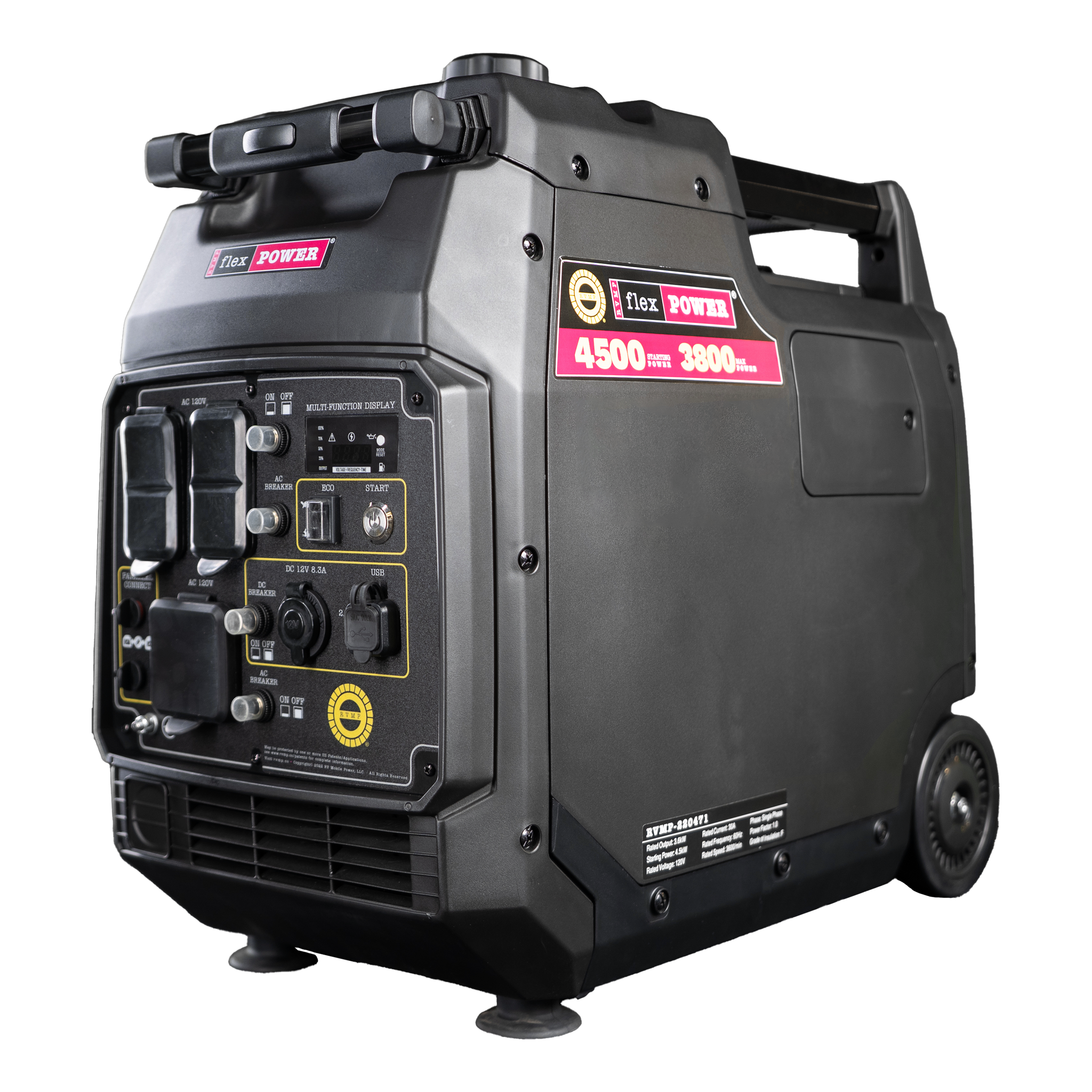 RVMP Flex Power 4500ies 4500W Portable Generator Dual Fuel Gas Propane 30A Inverter Electric Start New