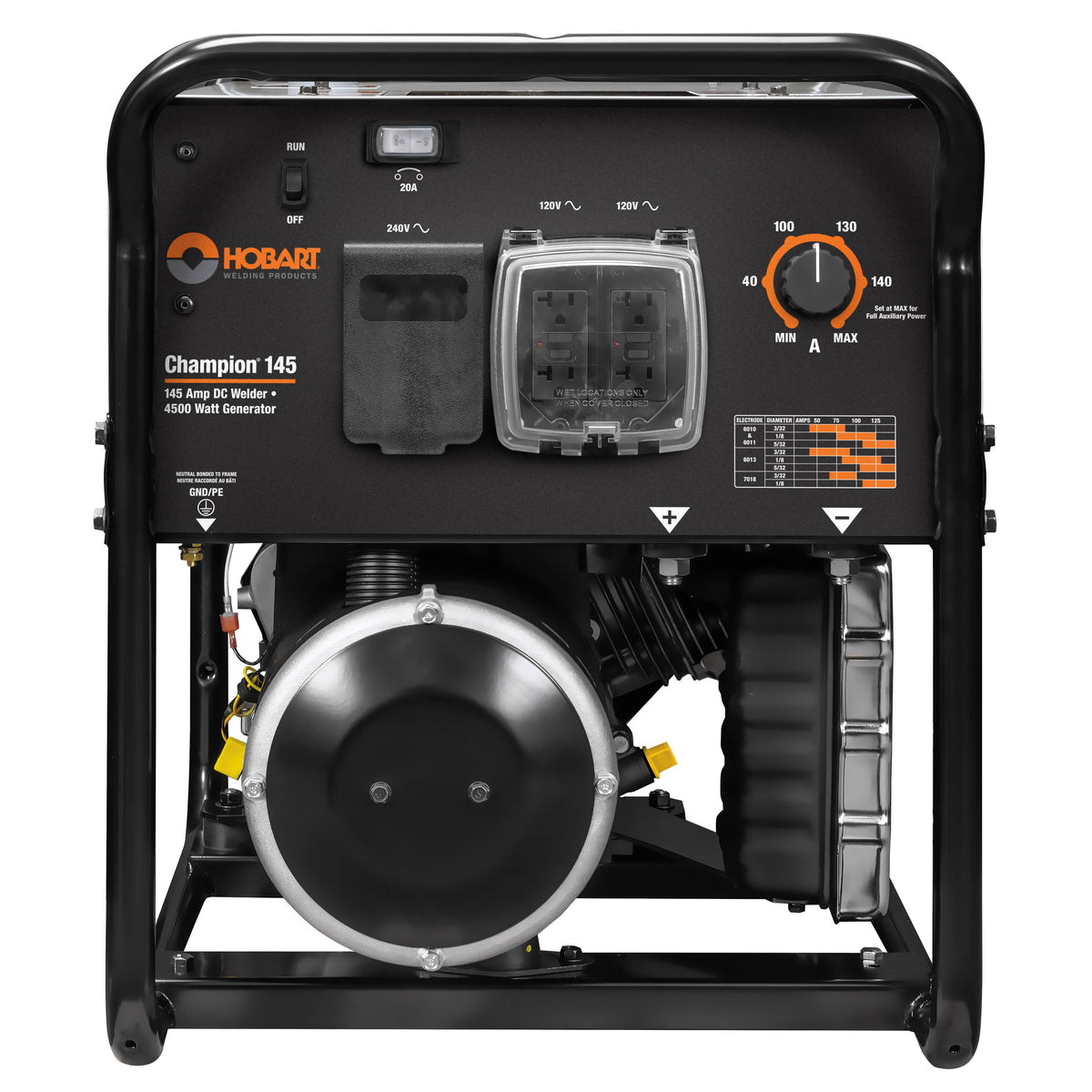 Hobart 500563 Champion 145 Arc Briggs & Stratton 4500W AC and 145A DC Stick Welder Generator Combo Manufacturer RFB