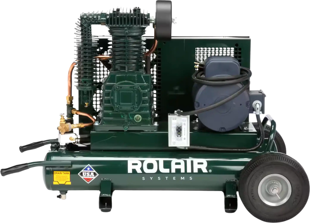 Rolair 5230K30CS Air Compressor Wheelbarrow Electric 5 HP 9 gal. Two-Stage 230V 1-Phase with Regulator & Gauge Set Manufacturer RFB