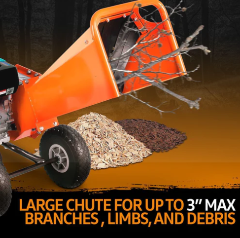 Super Handy GUO074 Mini Wood Chipper Shredder Mulcher Heavy Duty 7HP Compact Design 3" Max Cutting Capacity New