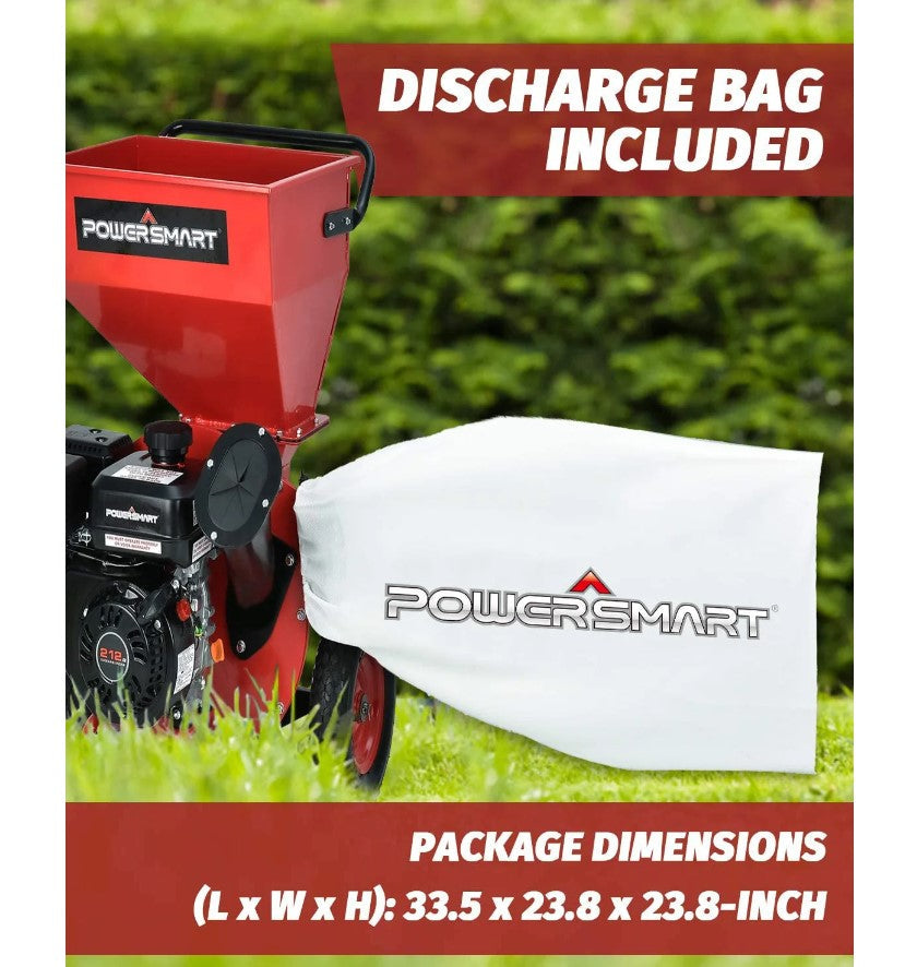 Powersmart PS1130 3-in-1 Wood Chipper Shredder 3" Gas Powered New