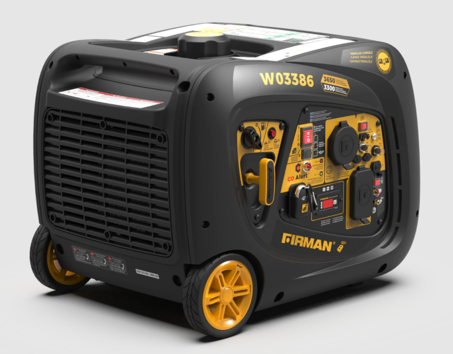 Firman W03386 3300W/3650W Gas Electric Start Parallel Ready Inverter Generator With CO Alert New