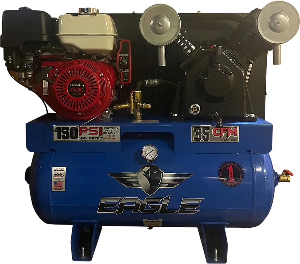 Eagle Truck Mount Air Compressor 150 PSI 30 Gal. 35 CFM 13 HP Honda GX390 Electric Start 11G30TRKE-H New
