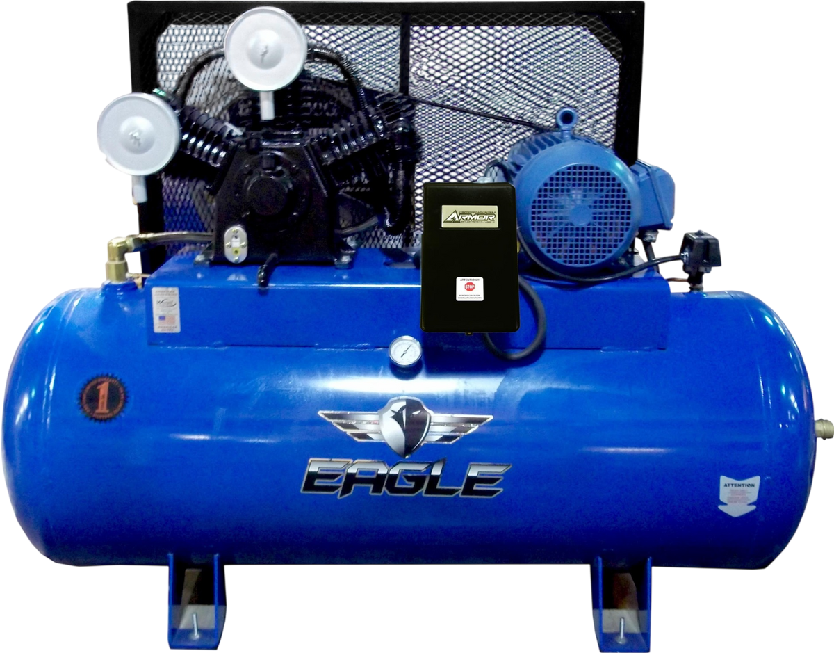 Eagle Air Compressor with Mag Starter 200 PSI 120 Gallon 36 CFM 10 HP Single Phase 208V New