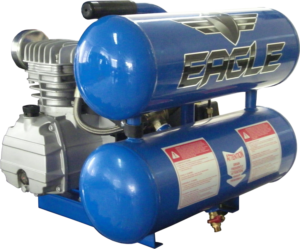 Eagle TS2018L Portable Air Compressor 125 PSI 4.2 Gal. Twin Stack 2 HP 110V New
