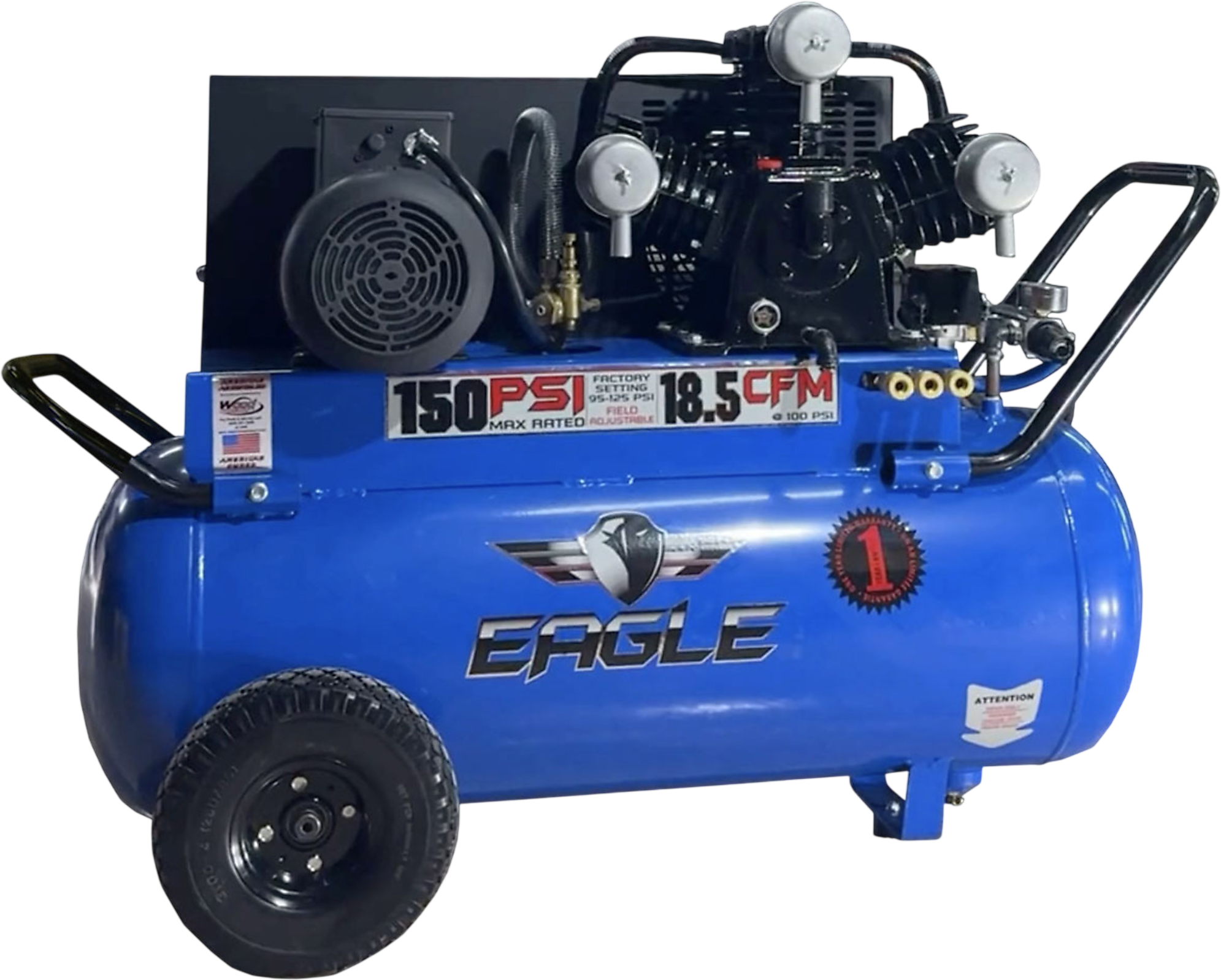 Eagle P5125H1 Air Compressor Portable 150 PSI 25 Gal. 18.5 CFM 5 HP Electric 220V New