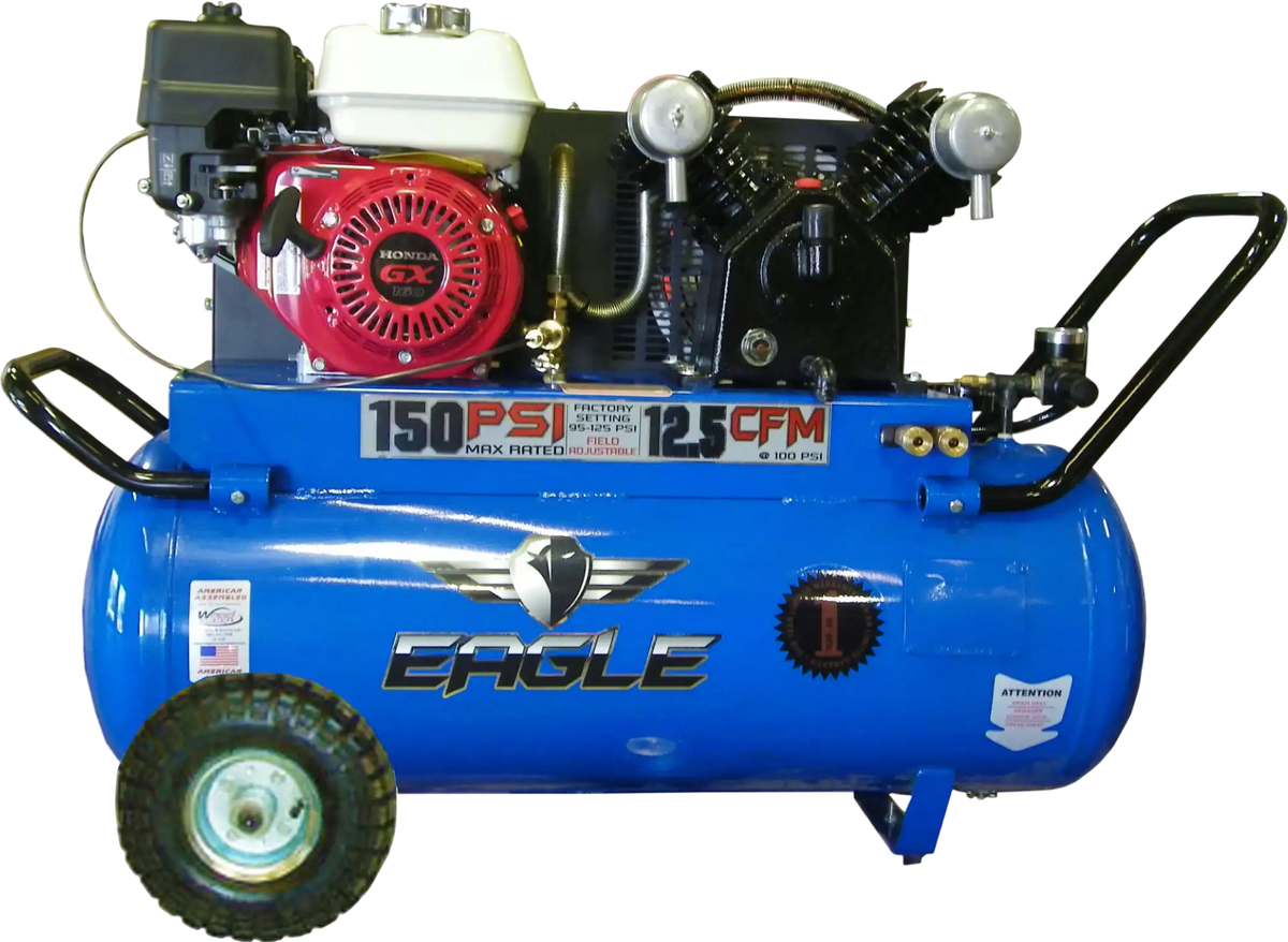 Eagle Air Compressor Portable 150 PSI 25 Gal. 12.5 CFM 5.5 HP Honda GX160 P55G25H1 New
