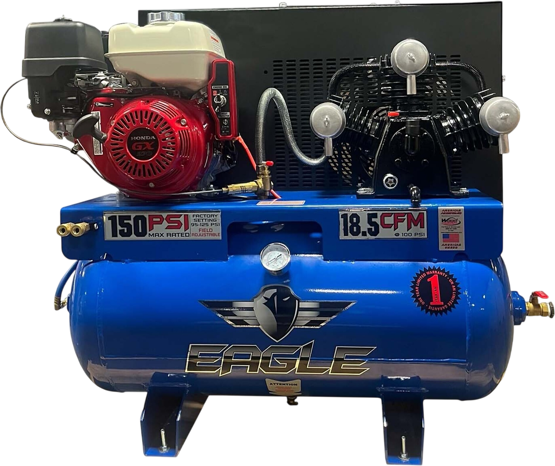 Eagle Truck Mount Air Compressor 150 PSI 30 Gal. 18.5 CFM 9 HP Honda GX270 Electric Start 9G30TRKE-H New