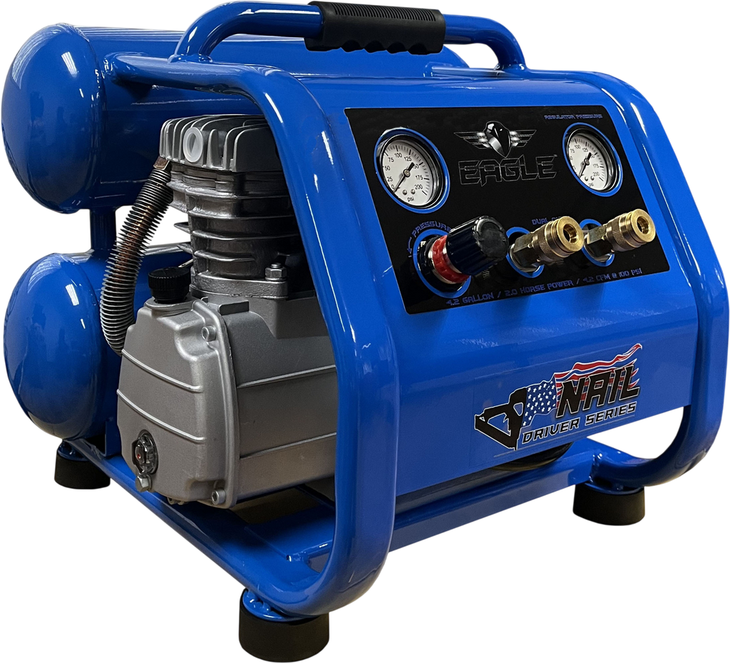 Eagle TS2018L+ Air Compressor Hand Carry Frame 125 PSI 4.2 Gal. 4.2 CFM 2 HP Electric 120V New