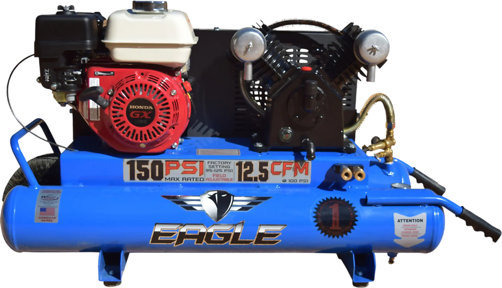 Eagle TT55G Air Compressor Wheelbarrow 150 PSI 10 Gallon 12.5 CFM 5.5 HP Honda GX160 New