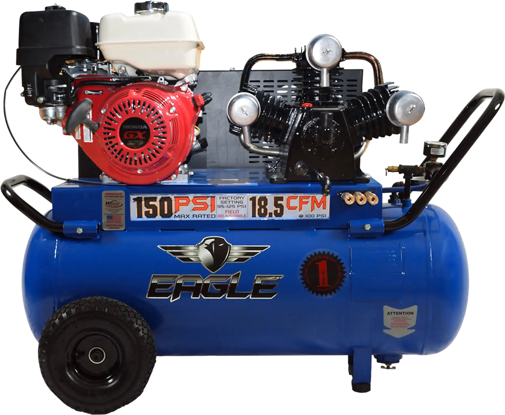 Eagle Air Compressor Portable 150 PSI 25 Gal. 18.5 CFM 9 HP Honda GX270 P90G25H1 New