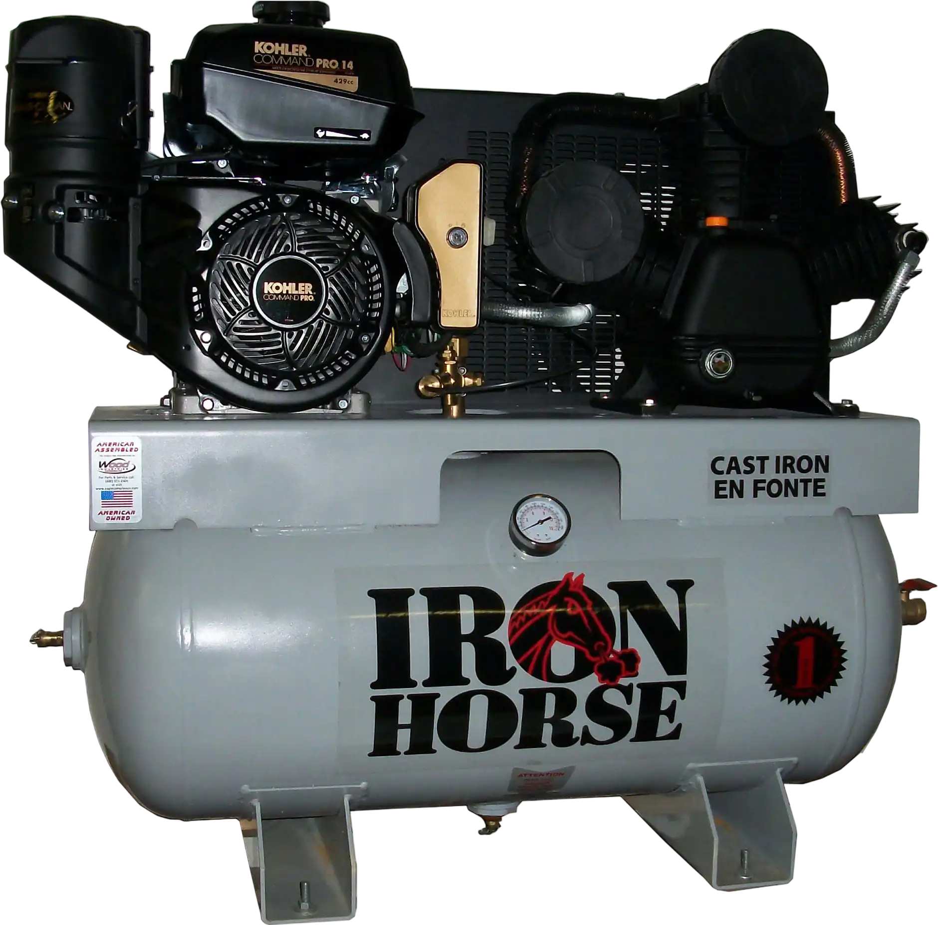 Iron Horse Air Compressor Truck Mount Two Stage 30 Gal. 175 PSI 14 HP Kohler Engine Electric Start New
