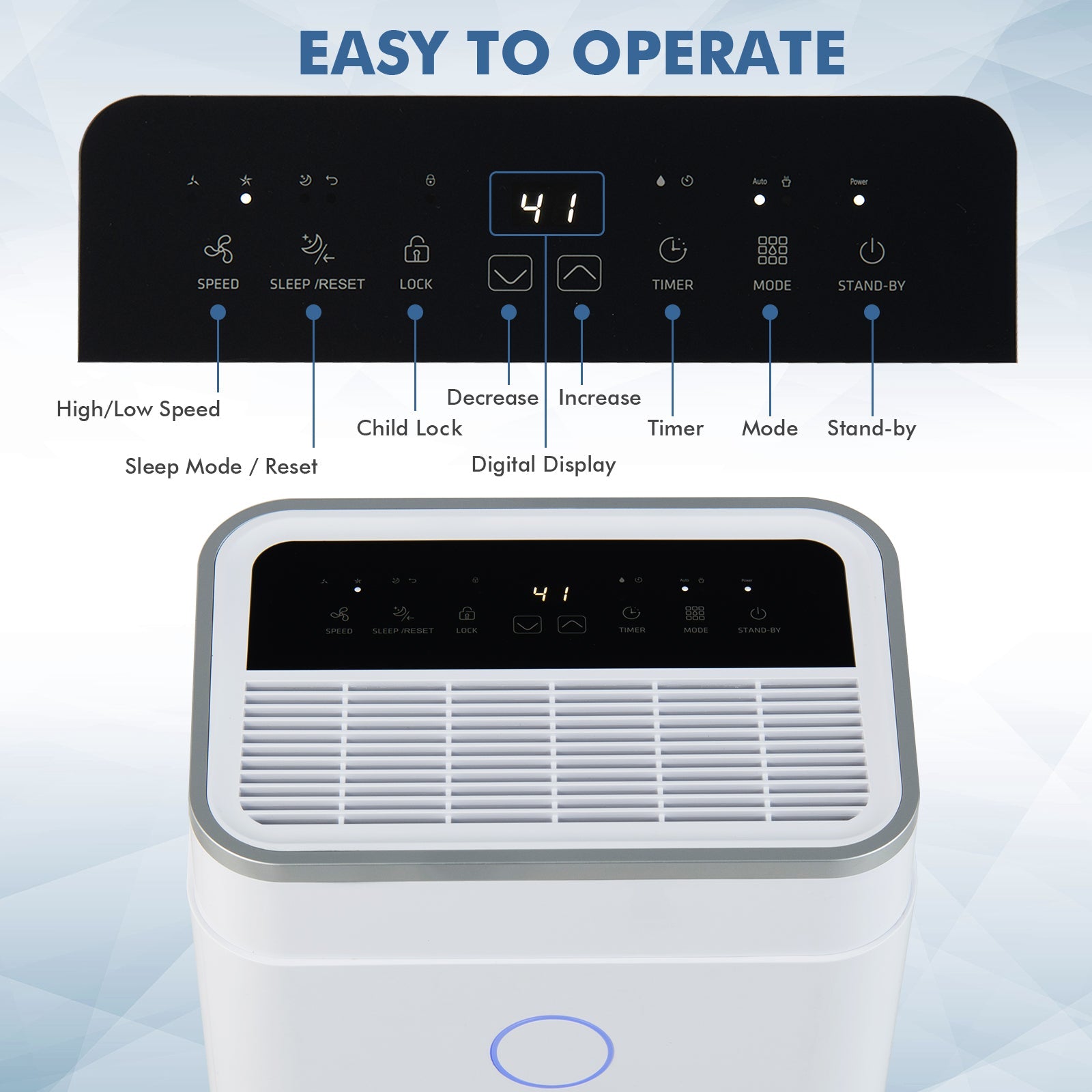 Costway 60-Pint Dehumidifier 4000 Sq. Ft. 3-Color Digital Display 03816527 New
